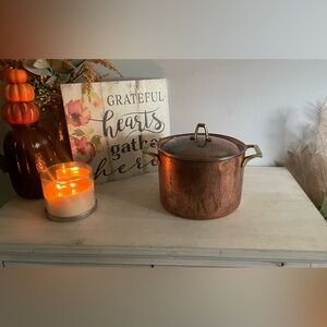 Paul Revere Limited Edition Copper 2 Quart Casserole Pan W/Lid Brass Handle